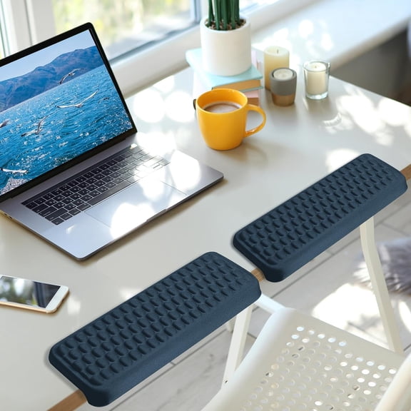 UYWZQ-Arm Rest for Desk, L-Shaped Memory Foam Elbow Pads with Non-Slip Base, 2-Piece Ergonomic Desk Edge Cushion & Wrist Rest for Computer Keyboard, Office and Home Use