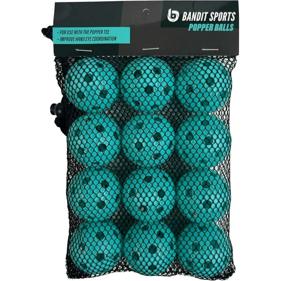 UYWZQ-Bandit Sports Popper Mini Plastic Baseballs, Made of Impact Resistant and Rebounding Material, Practice Baseballs for Baseball & Hitting Ball Training (Pack of 12 Mini Baseball Training Balls)