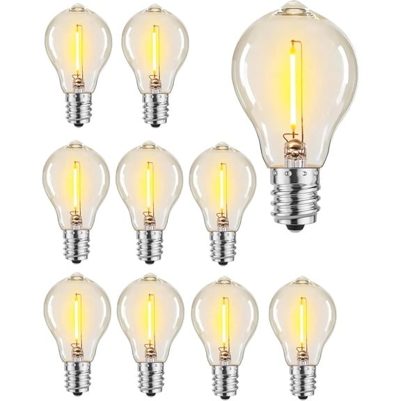 UYWZQ-DAMAING A39 LED Bulbs for Outdoor String Lights, 10 Pack Shatterproof Replacement Edison Bulbs for Patio String Lights Outdoor Waterproof, Warm White 2200K, Dimmable, E12 Standard Base