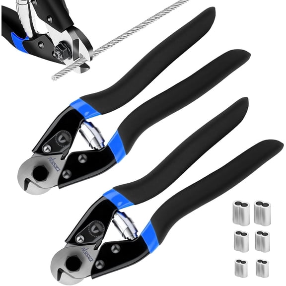 UYWZQ-DISEN Wire Cutters Heavy Duty Cutting Up to 3/16", Metal Cable Cutters for Fence Thick Wire, Safety Lock, Spring Loaded, Non-slip Matte Handle, Chrome Vanadium Steel Jaw