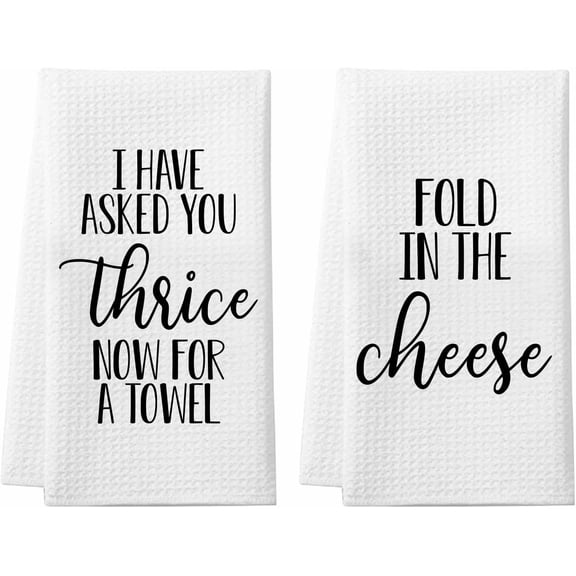 UYWZQ-Fold in The Cheese Kitchen Towels, 2 Pack Waffle Dish Towels TV Show Merchandise Gift, Funny Bathroom Hand Towels, Birthday Housewarming Gifts for SC Fans