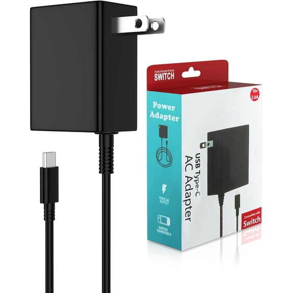 UYWZQ-Jeunesse Charger Compatible with Nintendo Switch,45W Ac Adapter for Lite,OLED,Dock,Supports TV Mode,Portable Travel Charger with 5.5FT Cable USB C