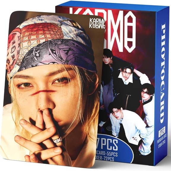 UYWZQ-KARMA Album Photocards 127PCS KARMA Photo Card Set The 4th Album Merch Boys and Girls Card Set 55 PCS Photocard and 72 PCS Stickers Gift for STAY