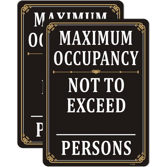 UYWZQ-Maximum Occupancy Sign Not to Exceed Persons Sign 10" x 7" Acrylic Plastic Occupancy Stickers Max Occupancy Sign Self-adhesive for Restaurant Salons Hotel Motel Rest Stops Public 2 Pack