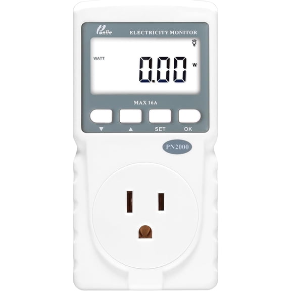 UYWZQ-Poniie PN2000 Plug-in Kilowatt Electricity Usage Monitor Electrical Power Consumption Watt Meter Tester