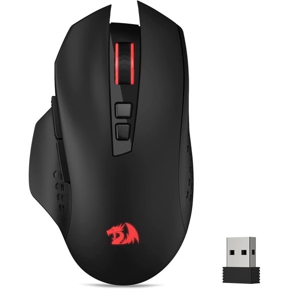 UYWZQ-Redragon M656 Gainer Wireless Gaming Mouse, 4000 DPI 2.4Ghz Wireless Mouse w/ 5 DPI Levels, 7 Macro Buttons, Red LED Backlit & Pro Software/Drive Supported, for PC/Mac/Laptop