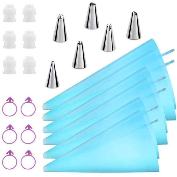 UYWZQ-Reusable Decorating Set: Piping Bags, Tips, Couplers & More by Kasmoire