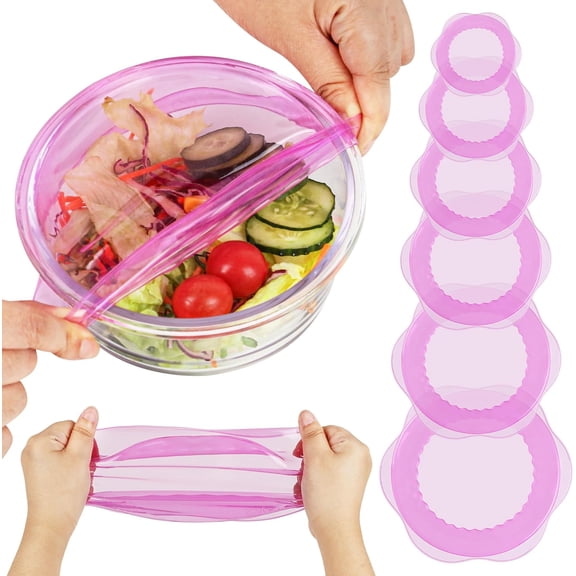 UYWZQ-Silicone Stretch Lids for Food Storage in Fridge, Reusable Elastic Bowl Covers for Cup, Cans, Jars, Round & Rectangle Container, Food Grade Silicone Microwave Food Cover, 12 PCS, Multicolor
