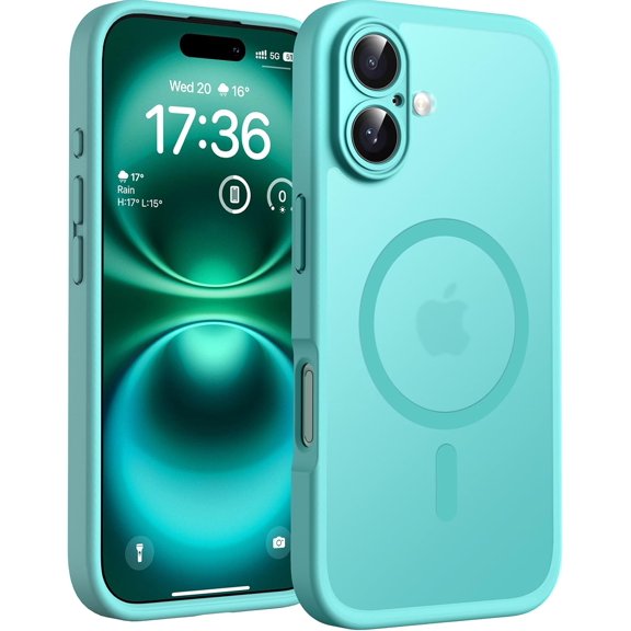 UYWZQ-TOCOL for Phone 12 Case, Compatible with Magsafe Charger, Full Camera Protection, Drop Protection, Translucent Matte Phone Case for iPhone 12 6.1 inch (Red)