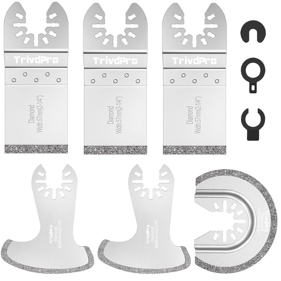 UYWZQ-TrivdPro 15pcs Grout Remover Tool Carbide Oscillating Multi Tool Blades Diamond Grout Removal Blade Tools for Tile, Concrete, Masonry, Cleaning Mortar
