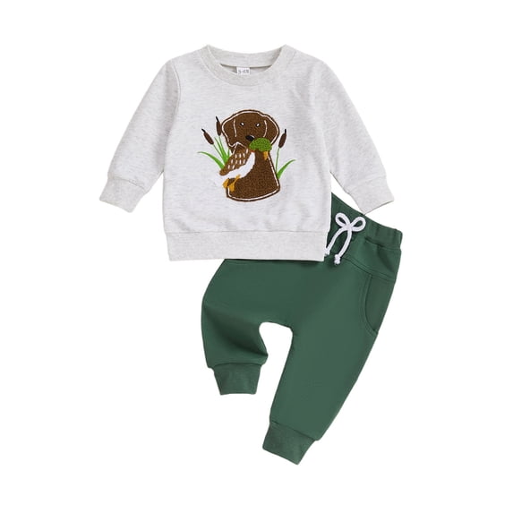 UYYX 3-6 Month Boy Clothes Toddler Winter Clothes Toddler Boy Clothes Long Sleeve Sweatshirt Pants Set Fall Winter Outfits 6-12 Months