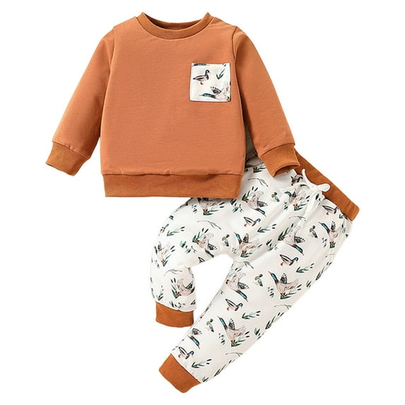 UYYX 5T Boys Clothes Toddler Boy Sweatpants Toddler Boy Clothes Long Sleeve Sweatshirt Pants Set Fall Winter Outfits 18-24 Months