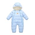 thumbnail image 1 of UYYX Baby Girl Clothes Preemie Baby Girls Hooded Double Zipper Warm Lined Autumn Winter Outdoor Home Outfit(3-6 Months,Light Blue), 1 of 7