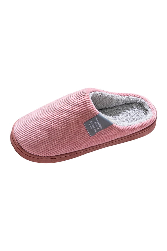 Beach Shoes Women Women Corduroy Relax Slippers Fluffy Lining Anti Slip Sole Indoor All Day Wear Slides(size:38-39,Pink)