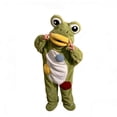 thumbnail image 1 of UYYX Big Mouth Monster Onesie Kids 3D Frog Hooded Fleece Onesie Color Dot Belly Plush Jumpsuit Warm Windproof Winter Loungewear(Green,5-6 Years), 1 of 9
