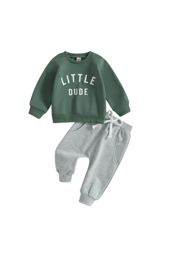Boy Clothes 6-9 Month Boy Clothes Toddler Boy Clothes Long Sleeve Sweatshirt Pants Set Fall Winter Outfits 6-12 Months