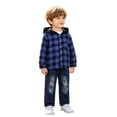 thumbnail image 1 of UYYX Boy Outfits Young Boys Classic Hood Outerwear Loose Straight Denim Pants Suit Soft Comfort Spring Outfit（Blue,3-4 Years）, 1 of 8
