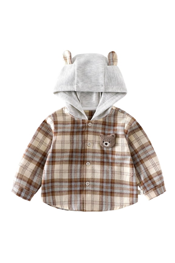 Boys Flannel Shirts Baby Boy Fall Outfit Baby Toddler Boys Long Sleeve Shirt Flannel Buffalo Plaid Shirts Button Down Jacket Top Outfit Fall Winter Clothes 3-4 Years