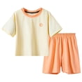 thumbnail image 1 of UYYX Boys Size 10 Clothes Tween Boys Clothes Summer Short Sleeve Top & Shorts Set 2-Piece Casual Outfit（13-14 Years,Orange), 1 of 7