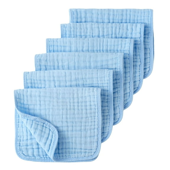 UYYX Burping Cloths For Babies Baby Swaddle Muslin Cloths Multi-layer Cotton Towels Absorbent for Newborns(0-24 Months,Blue)