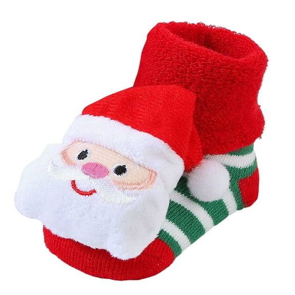 UYYX Childrens Christmas Socks Festive Red Green Stripes Novelty Patterns Medium Tube Height Seasonal Gift Socks