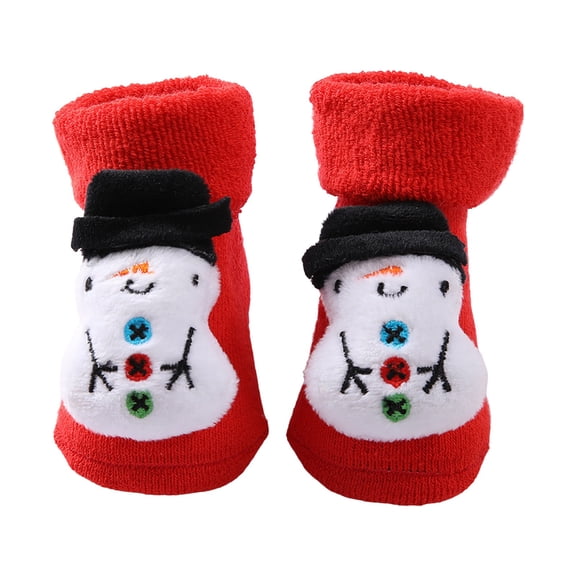 UYYX Christmas Baby Socks Soft Design Holiday Themed Decor Warm Cozy Footwear for Infant Toddler