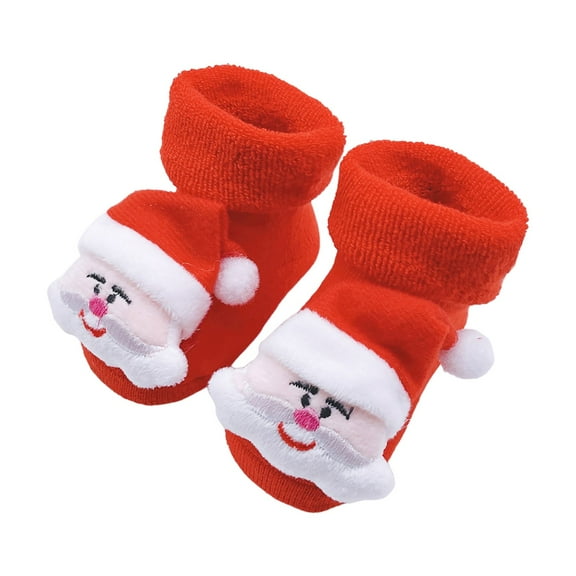 UYYX Christmas Baby Socks Soft Design Holiday Themed Decor Warm Cozy Footwear for Infant Toddler