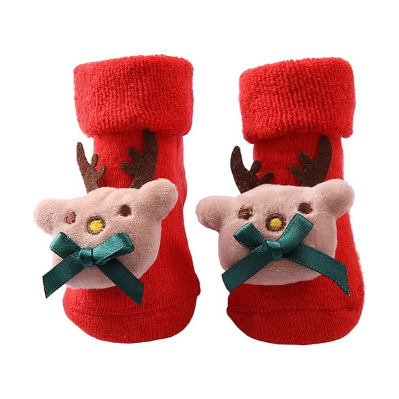 UYYX Christmas Baby Socks Soft Design Holiday Themed Decor Warm Cozy Footwear for Infant Toddler
