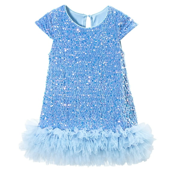 UYYX Christmas Toddler Dress Red Dress For Girls Toddler Girls Sequin Dress A-Line Sparkly Sleeveless Wedding Gown Party Dresses For Girls 2-3 Years