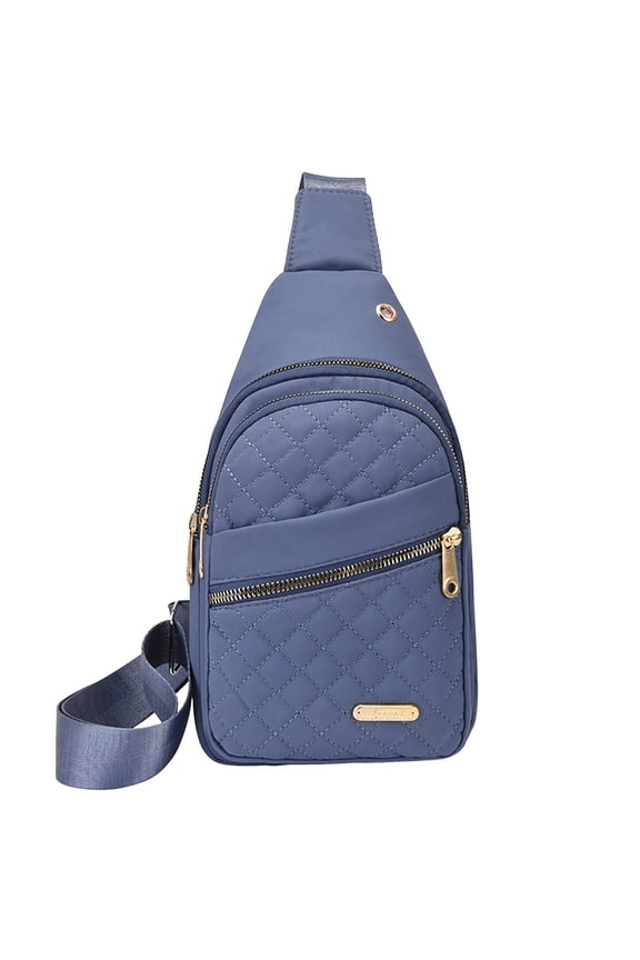 Cross Body Bag For Woman Mini Solid Sling Pack Lightweight Chest Crossbody Bag for Shopping Trips（Blue）
