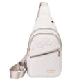 thumbnail image 1 of UYYX Cross Body Bag Mens Multi Zipper Crossbody Chest Bag Daily Commute Sling Pack for Ladies（White）, 1 of 3