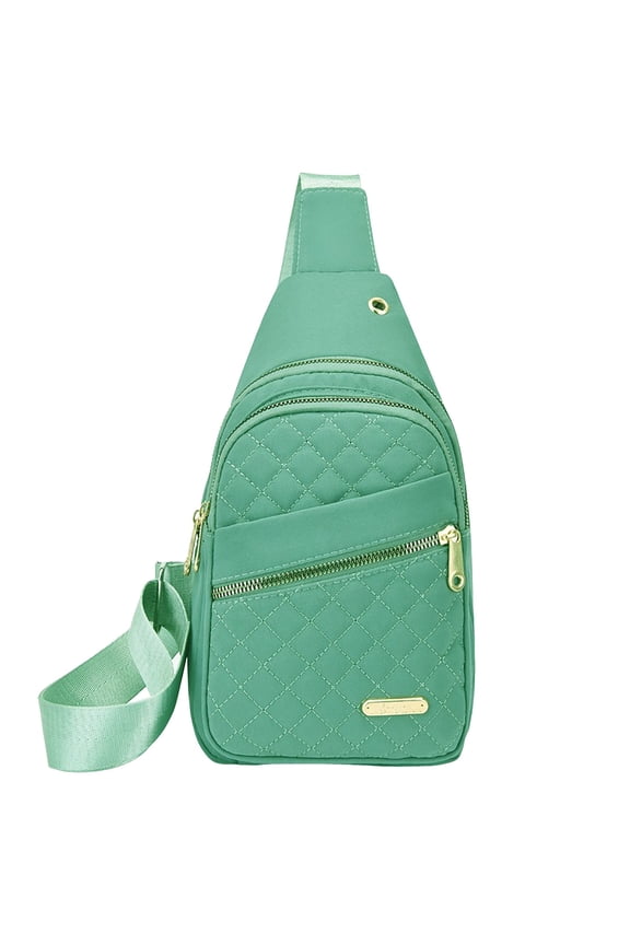 Crossbody Bag Men Multi Zipper Crossbody Chest Bag Daily Commute Sling Pack for Ladies（Green）