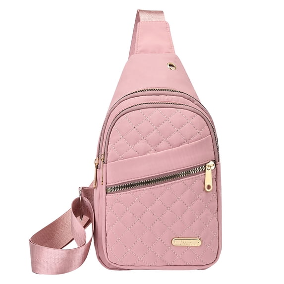 UYYX Crossbody Sling Bag Multi Zipper Crossbody Chest Bag Daily Commute Sling Pack for Ladies(Pink)