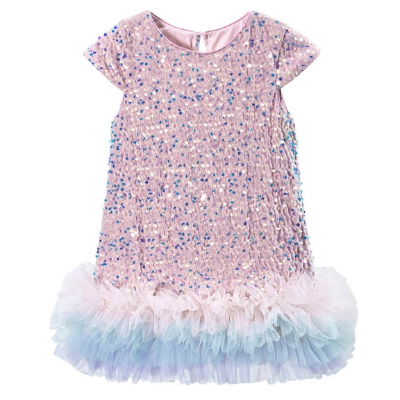 UYYX Girls Dress Girls Birthday Dress Toddler Girls Sequin Dress A-Line Sparkly Sleeveless Wedding Gown Party Dresses For Girls 4-5 Years