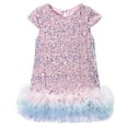 thumbnail image 1 of UYYX Girls Gold Dress Toddler Tutu Dress Toddler Girls Sequin Dress A-Line Sparkly Sleeveless Wedding Gown Party Dresses For Girls 6-7 Years, 1 of 7