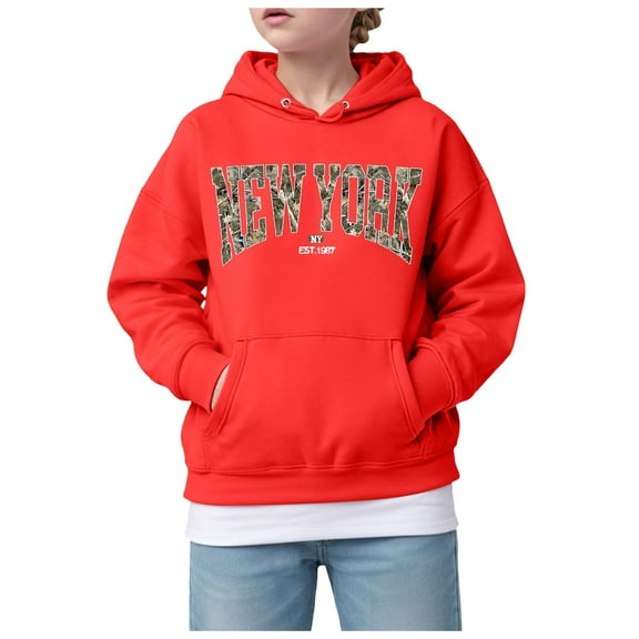 UYYX Girls Hoodie Girls Clothes Size 12 Girls Casual Long Sleeve Hoodies Cute Oversized Pocket Sweatshirt Tops 12-13 Years