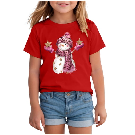 UYYX Girls Shirt Girls Shirts Size 8 Girl T-Shirt - Kids Graphic Christmas Shirts Gifts Top 11-12 Years