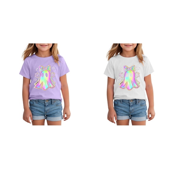 UYYX Girls Short Sleeve T Shirts Kids Summer Tops Crewneck Tees