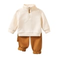 thumbnail image 1 of UYYX Infant Boy 3D Flocked Tractor Crew Sweatshirt Drawstring Jogger Pants 2Pcs Spring Play Suit (2-3 Years), 1 of 7