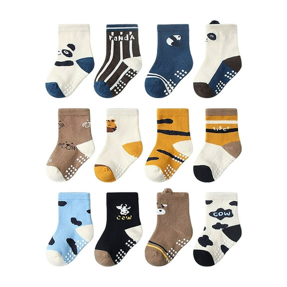 UYYX Kids Socks Kids Socks 6-8 Years Old Non Slip Grip Ankle Socks With Non Skid Soles For Infants Toddlers Kids Boys Girls 1-3 Years Multi Pcs