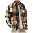 thumbnail image 1 of UYYX Mens Flannel Shirt Brown Button Up Shirt Men Mens Flannel Shirts Long Sleeve Lightweight Plaid Shirt Casual Button Down Shirts Jacket L, 1 of 9