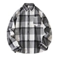 thumbnail image 1 of UYYX Mens Flannel Shirts Long Sleeve Plaid Shirts For Men Mens Flannel Shirts Long Sleeve Lightweight Plaid Shirt Casual Button Down Shirts Jacket M, 1 of 9