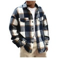 thumbnail image 1 of UYYX Mens Shirt Mens Plaid Shirt Mens Flannel Shirts Long Sleeve Lightweight Plaid Shirt Casual Button Down Shirts Jacket XXL, 1 of 5