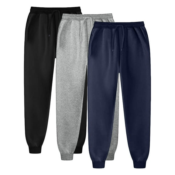 UYYX Mens Sweatpants Pants For Men 3 Pack Fleece Active Joggers For Men, Mens Sweatpants With Pockets XL