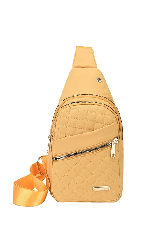 Mini Backpack Multi Layer Storage Crossbody Chest Bag Women Adjustable Sling Backpack（Yellow）