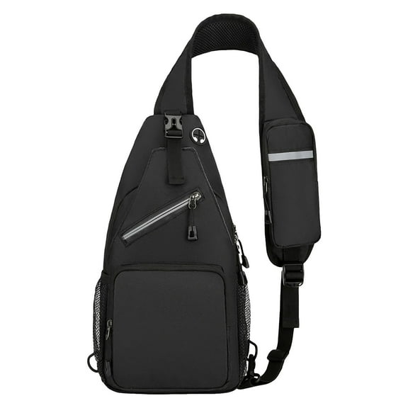 UYYX Mini Backpack Weekend Travel Chest Sling Backpack Tropical Leaf Print Multi Storage Crossbody Pack（Black）