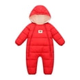 thumbnail image 1 of UYYX Newborn Baby Girl Clothes Preemie Baby Girls Hooded Double Zipper Warm Lined Autumn Winter Outdoor Home Outfit(3-6 Months,Red), 1 of 8