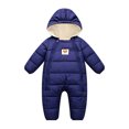 thumbnail image 1 of UYYX Newborn Clothes Preemie Baby Girls Hooded Double Zipper Warm Lined Autumn Winter Outdoor Home Outfit(0-3 Months,Navy), 1 of 7