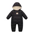 thumbnail image 1 of UYYX Newborn Girl Clothes Preemie Baby Girls Hooded Double Zipper Warm Lined Autumn Winter Outdoor Home Outfit(6-12 Months,Black), 1 of 7