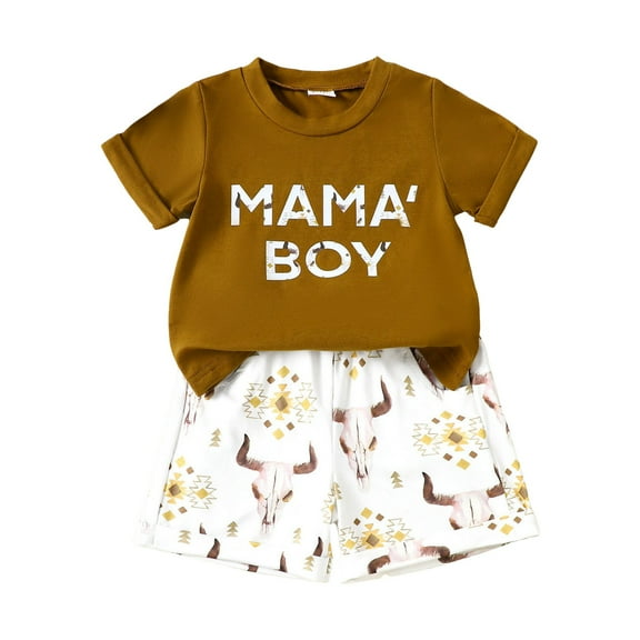 UYYX Outfits For Boys Ropa De NiñO Baby Boy Clothes Toddler Summer Outfit Short Sleeve T-Shirt Tee Tops Joggers Casual Shorts 2Pcs Clothing Set